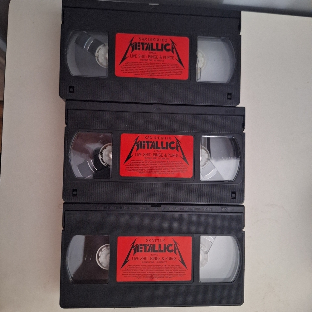 COPY - Metallica Live Shi*: Binge & Purge 1993 3 VHS Set Seattle San Diego Beau… - Picture 6 of 7
